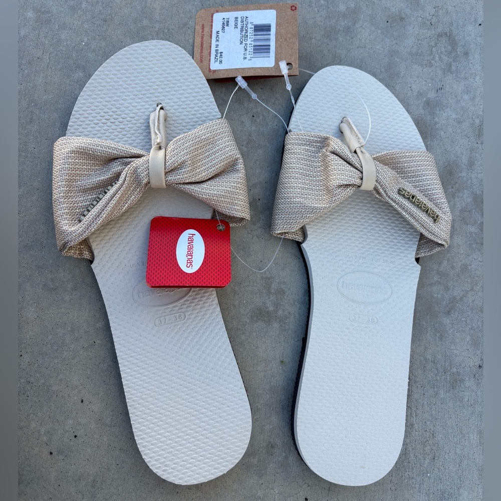 Havaianas Women's Cream Sandals with Bow